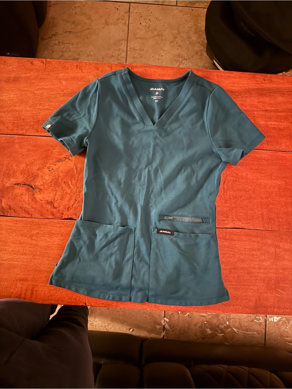 Jaanuu midnight green V-Neck ultrasoft yoga scrub Top